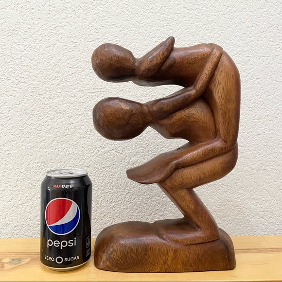 Ocean Blue Company Wood Carved Statue Sculpture Abstract Man Woman Yoga MCM - Picture 5 of 12